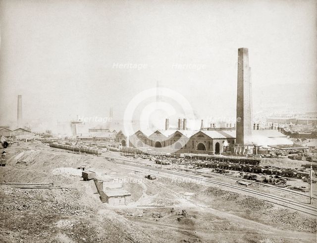 Rhymney ironworks, Mid-Glamorgan, South Wales, 1880s. Creator: Alfred Freke.