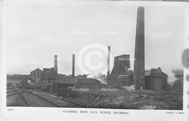 Rhymney Ironworks, Mid-Glamorgan, South Wales, c1910.  Creator: Ernest T. Bush.