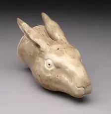 Rhyton Cup in the Form of a Hair, Staffordshire, c. 1780. Creator: Staffordshire Potteries