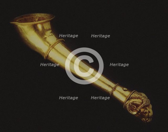 Rhyton (Drinking Horn) Terminating in a Ram's Head, Mid of the 5th cen. BC. Creator: Scythian Art.