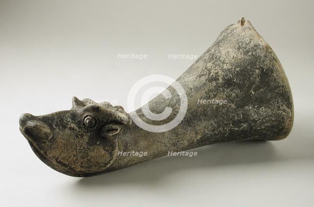 Rhyton in the form of a Bull's Head, 200 B.C.-200 A.D.. Creator: Unknown.