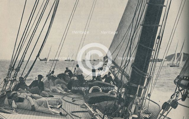 'Rhe largest British racing yachts compete during Cowes Week', 1937. Artist: Unknown.