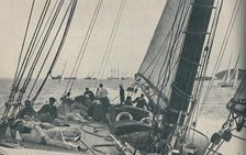 Rhe largest British racing yachts compete during Cowes Week 1937