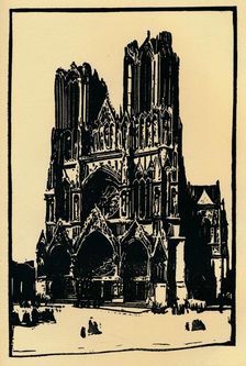 Rheims Cathedral , 1914, (1918). Artist: Allan Douglass Mainds