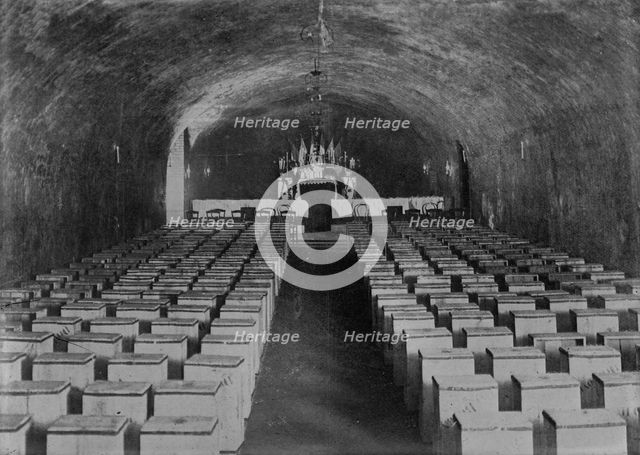 Rheims, wine vault used as Chapel, between c1910 and c1915. Creator: Bain News Service.