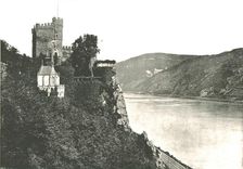 Rheinstein Castle on the river Rhine, Germany, 1895. Creator: Francis Frith & Co