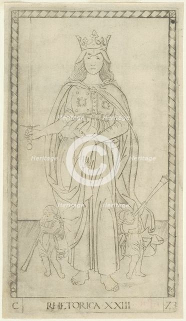 Rhetoric, plate 23 from Arts and Sciences, c.1465. Creator: Unknown.