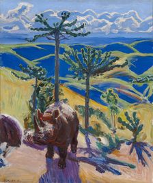 Rhino and the tree spurge, c.1910. Creator: Gallen-Kallela, Akseli (1865-1931)