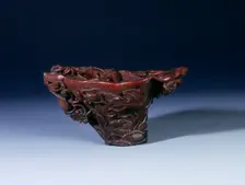 Rhino horn cup of flower shape, Kangxi period, Qing dynasty, China, 1662-1722. Creator: Unknown