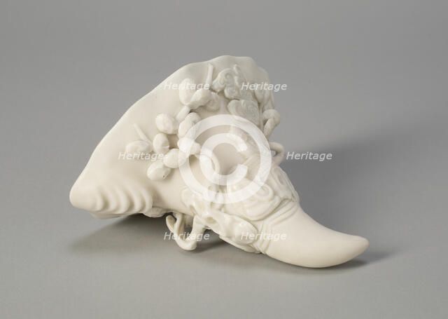 Rhinocerous Horn-Shaped Cup with Figures by a Tree, Ming dynasty (1368-1644). Creator: Unknown.