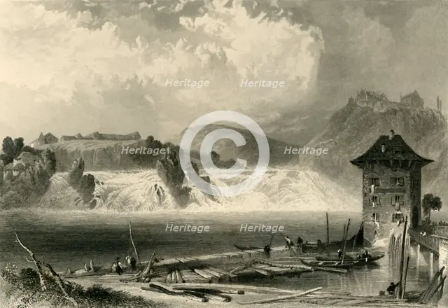 'Rhine Falls, Schaffhausen', c1872.  Creator: A Willmore.