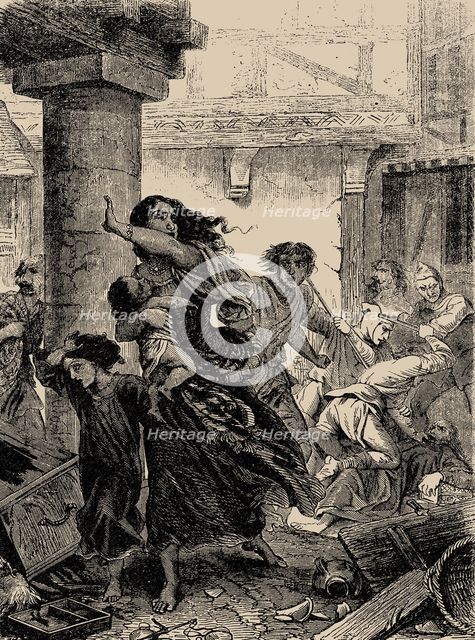 Rhineland Massacre of the Jews in 1096, 1866. Creator: Anonymous.