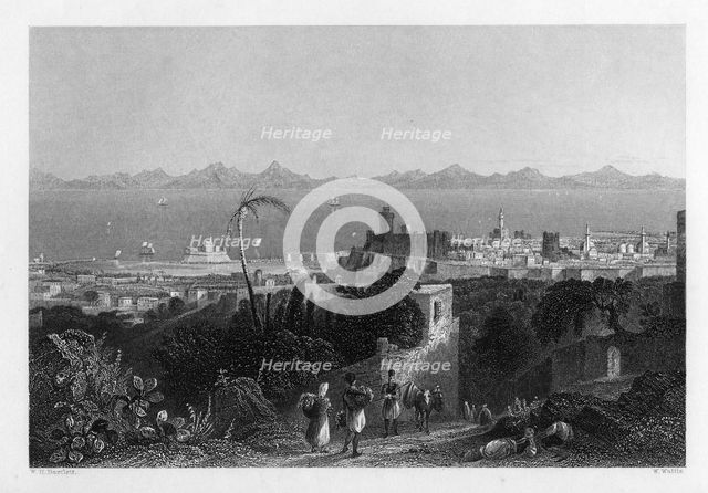 'Rhodes, from the Heights near Sir Sidney Smith's Villa', 1841. Artist: W Wallis
