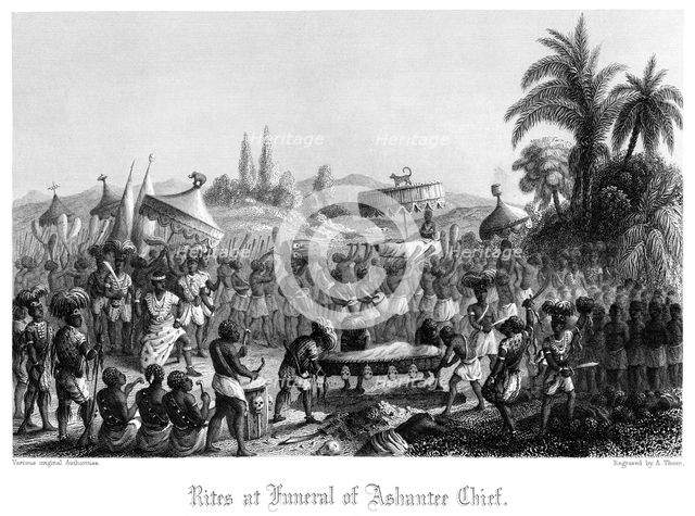 'Rites at Funeral of Ashantee Chief'.Artist: A Thom