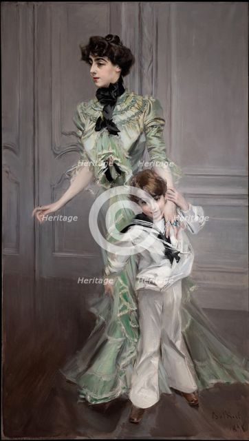 Ritratto della signora Hugo e suo figlio, 1898. Creator: Boldini, Giovanni (1842-1931).