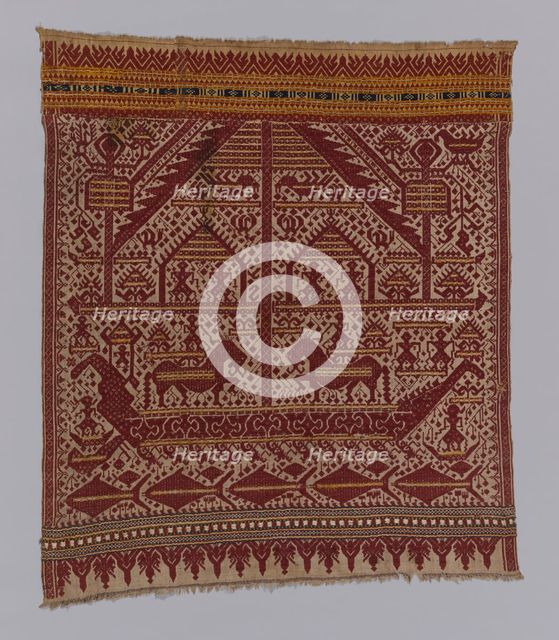 Ritual Cloth with Prancing Horses (Tampan), Indonesia, 19th century. Creator: Unknown.
