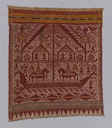 Ritual Cloth with Prancing Horses (Tampan), Indonesia, 19th century. Creator: Unknown