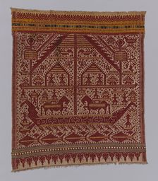 Ritual Cloth with Prancing Horses (Tampan), Indonesia, 19th century. Creator: Unknown