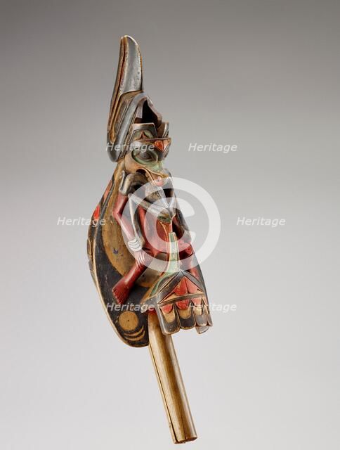 Ritual dance rattle in the form of a raven, 1850-1885. Creator: Unknown.