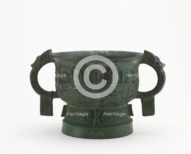 Ritual grain server (gui) with masks, Western Zhou dynasty, ca. late 11th-early 10th century BCE. Creator: Unknown.