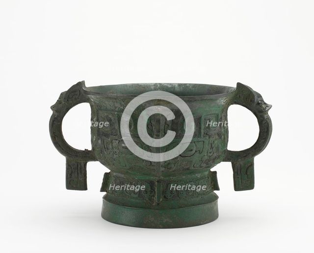 Ritual grain server (gui) with masks, Western Zhou dynasty, ca. late 11th-early 10th century BCE. Creator: Unknown.
