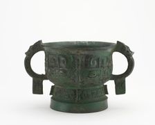 Ritual grain server (gui) with masks, Western Zhou dynasty, ca. late 11th-early 10th century BCE. Creator: Unknown
