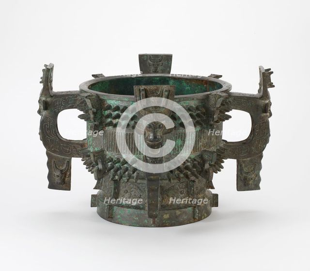 Ritual grain server (gui) with spikes, ribs..., Early Western Zhou dynasty, ca.1050-1000 BCE. Creator: Unknown.