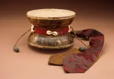 Ritual Pellet Drum, c18th century. Creator: Unknown