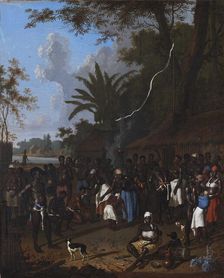 Ritual slave feast on a sugar plantation in Suriname, c1707. Creator: Valkenburg, Dirk (1675-1721)