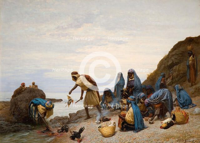 Ritual Slaying Of Cockerels, 1860-1920. Creator: Albert Girard.