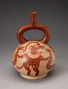 Ritual Vessel Depicting a Masked Deity with Serpents, 100 B.C./A.D. 500. Creator: Unknown