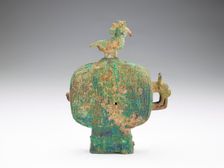Ritual vessel (huo) with bird stopper, Eastern Zhou dynasty, 8th century BCE. Creator: Unknown