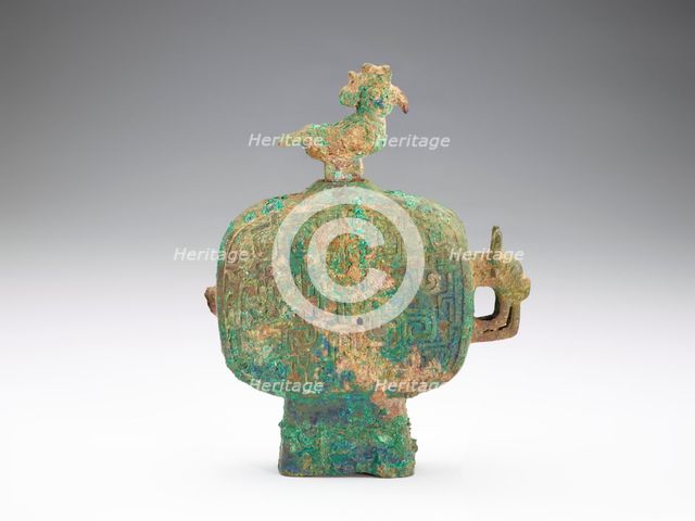 Ritual vessel (huo) with bird stopper, Eastern Zhou dynasty, 8th century BCE. Creator: Unknown.