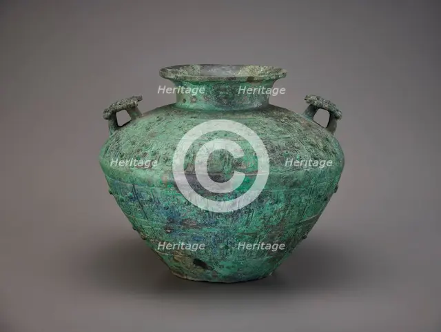 Ritual vessel (lei) with dragons, Eastern Zhou dynasty, ca. 8th century BCE. Creator: Unknown.