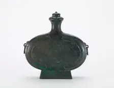 Ritual vessel (pien hu) and stopper, Western Han dynasty, ca. 2nd century BCE. Creator: Unknown