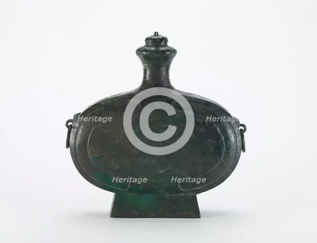 Ritual vessel (pien hu) and stopper, Western Han dynasty, ca. 2nd century BCE. Creator: Unknown.