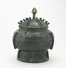 Ritual vessel (pou) with cover, Shang or Western Zhou dynasty, 12th-11th century BCE. Creator: Unknown