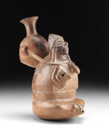 Ritual Vessel Representing a Woman Carrying a Vessel (Aryballos) and Nursing a Child, A.D. 1200/1450 Creator: Unknown