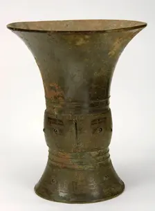 Ritual wine container (zun) with taotie and dragons, Late Shang dynasty, ca. 1100-1050 BCE. Creator: Unknown