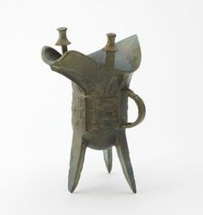 Ritual wine warmer with taotie, Late Shang dynasty, ca. early 11th century BCE. Creator: Unknown