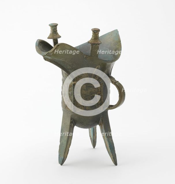 Ritual wine warmer with taotie, Late Shang dynasty, ca. early 11th century BCE. Creator: Unknown.