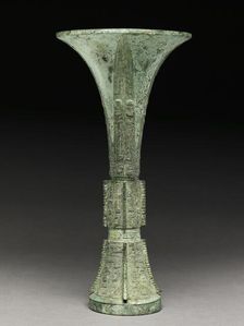Ritual wine vessel, or gu, Shang Dynasty, Anyang Period (1200-1050 BC)