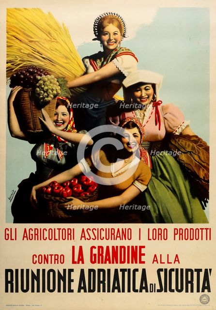 Riunione Adriatica di Sicurtà, 1953. Creator: Boccasile, Gino (1901-1952).