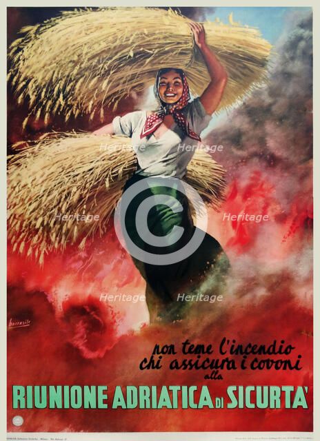 Riunione Adriaticdi Sicurtà, 1951. Creator: Boccasile, Gino (1901-1952).