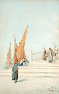 Riva Degli Schiavoni, 1875-1899. Creator: Edwin Benuzzi