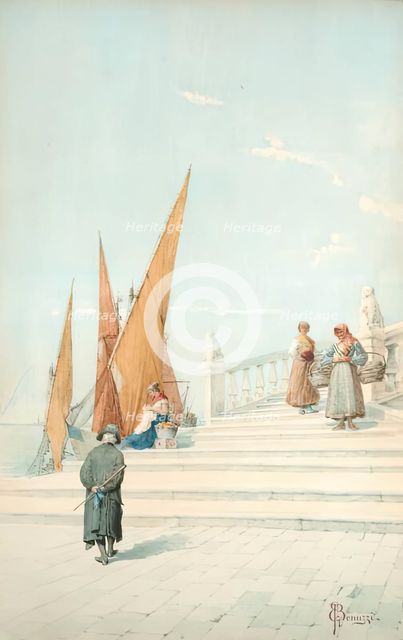 Riva Degli Schiavoni, 1875-1899. Creator: Edwin Benuzzi.