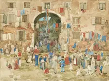 Riva degli Schiavoni, Castello (Venice), 1898. Creator: Maurice Brazil Prendergast