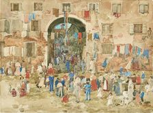 Riva degli Schiavoni, Castello (Venice), 1898. Creator: Maurice Brazil Prendergast