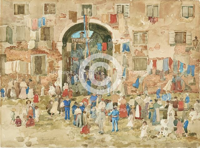 Riva degli Schiavoni, Castello (Venice), 1898. Creator: Maurice Brazil Prendergast.