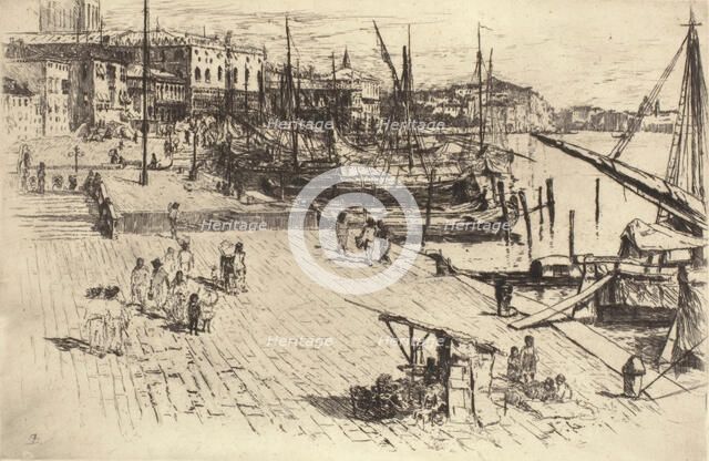 Riva Degli Schiavoni (Plate 1), 1880. Creator: Frank Duveneck.
